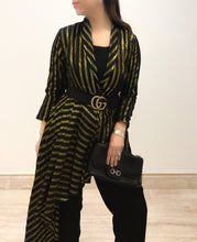 Load image into Gallery viewer, IJAZ | Black Gold Tapered Jacket Jumpsuit
