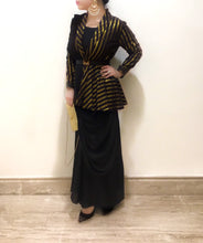 Load image into Gallery viewer, Begum - Black Peplum Jacket Sari
