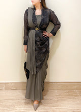 Load image into Gallery viewer, Grey Appliqué Sari
