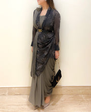 Load image into Gallery viewer, Grey Appliqué Sari
