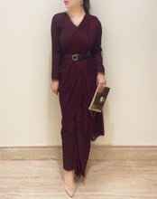 Load image into Gallery viewer, Maroon Jumpsuit sari
